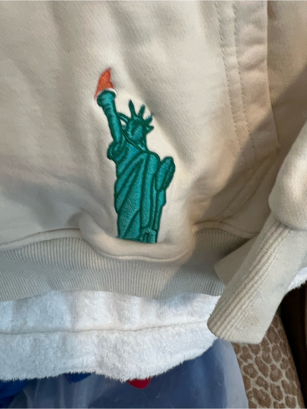Parke Cream NYC Hoodie with Colorful Embroidered Motifs - Picture 6 of 8